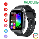 2024 m. naujas NFC EKG HRV sveikatos stebėjimo i&scaron;manusis laikrodis Vyrai, Moterys 2,04 colio AMOLED viso jutiklinio ekrano Bluetooth skambučio AI balso i&scaron;manusis laikrodis black