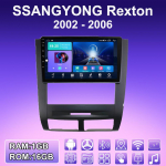 2 DIN Android Carplay Radijas Automobiliui SSANGYONG Rexton 2002 - 2006 Multimedijos Grotuvas Galvos Vienetas Stereo GPS Navigacija BT WIFI 2+32GB 1+16GB