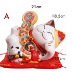 8 colių keraminis Maneki Neko ornamentas Laimės katė taupyklė Sėkmės katės figūrėlė Namų dekoracija Dovana Feng Shui taupyklė statulėlė