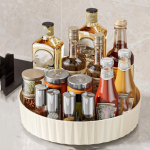 360 Besisukantis padėklas Prieskonių lentynos laikymo pasukamas pagrindas Virtuvės tvarkyklė virtuvei