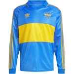 Adidas Originals Boca Juniors 1993 m. mar&scaron;kinėliai Spalvų blokų ra&scaron;to raidžių logotipas Megztinis Laisvas ilgomis rankovėmis Futbolo mar&scaron;kinėliai Vyri&scaron;ki vir&scaron;utiniai drabužiai Mėlyni IV7547 S