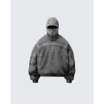 RogueWave Classic Balaclava Hoodie Vyrams Plautos Pilkos Spalvos Ninja Puloveris Hip Hopo Susiuvimas Y2k Vintažinis Žieminis Gatvės Drabužių Pora Vir&scaron;ūnių L pilka
