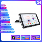 Automobilinis multimedijos grotuvas Hizpo pasukamas 1 DIN Android 13 automobilinis radijas GPS navigacijos grotuvas S4 8Core 4G 32G AI