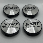 4 vnt./kompl. 60 mm Automobilio Rato Centrinės Stebulės Gaubteliai Dangteliai Rinkinys SPORT Edition Logotipas Dekoracija Ratlankio gaubtas Automobilio Stebulės Gaubtas Apsauga nuo Dulkių Dangteliai Priedai juoda