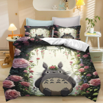 Anime antklodės užvalkalas, pagalvės užvalkalas, patalynės komplektas T-TotoroS Kawaii suaugusiems berniukams, mergaitėms, miegamojo dekoravimas, vaikams, viengulis, dvigulis, didelis dydis 180X210cm&set