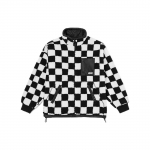 Vans FW22 Juoda ir balta languota dirbtinio avikailio striukė Unisex striukė VN00091BBSU L