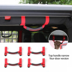 4pcs Red Top Roll Bar Grab Handles Grip Wide Canvas Handle fit for Jeep Wrangler