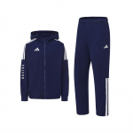 Adidas Bokso 3 juostelės Klasikinis Retro tiesaus kirpimo su gobtuvu striukės dviejų dalių laisvalaikio sportinis kostiumas Unisex kostiumas Tamsiai mėlynas CLTR02JBX-DBW+CLTR02PTK-DBW 3XL
