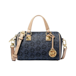 Michael Kors MK Grayson Boston krep&scaron;ys su metaliniu papuo&scaron;imu ir užtrauktuku Moteri&scaron;ki rankiniai krep&scaron;iai Tamsiai mėlynas 32R4GGYC1B-ADMRL-PLBLUE Basic Set (Bag+Dust Bag)