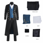 Žavingas Fantastinių žvėrių 3 Cosplay Kostiumas Johnny Deppo vaidinamam Grindelvaldo personažui XL