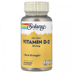 Solaray sauso pavidalo vitaminas D2 25mcg daržovių kapsulės, 60 vnt.
