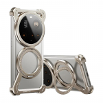 Oatsbasf Metalinis Magsafe telefono dėklas skirtas Xiaomi 15 14 Ultra/Pro, su 360&deg; besisukančiu stoveliu, atsparus smūgiams, plonas, skirtas Xiaomi 15 14 dėklui xiaomi 15