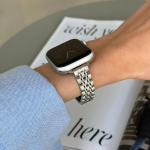 Plonas nerūdijančio plieno metalinis moteri&scaron;kas laikrodžio dirželis Apple Watch 38/40/41mm 42/44/45/46/49mm Tinka iWatch Series SE987654321 S10-42 41 40 38mm sidabras