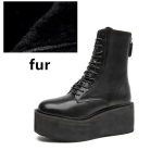 Moteri&scaron;ki aulinukai ir pusauliniai Neslystantys Storu padu Rudens ir žiemos Moteri&scaron;ki batai Retro Auk&scaron;tį didinantys Moteri&scaron;ki motociklininkų batai 35 black