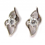 Les Tr&eacute;sors De Lily [B9562] - Boucles Argent 'C&acirc;lin' Blanc balta
