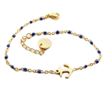 Les Tr&eacute;sors De Lily [R0269] - Bracelet cr&eacute;ateur Acier 'Ancre Marine' bleu dor&eacute; - 9x8 mm mėlyna