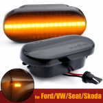 Dinaminis &scaron;oninio kartotuvo žymeklio LED posūkio signalas skirtas VW Golf Passat Polo Sharan Focus Fiesta Fusion C-Max, skirtas Skoda Octavia