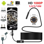 7,0 mm endoskopinė kamera 960P HD USB endoskopas su 8 LED 1/2/3.5/5/10M kabeliu vandeniui atsparus tikrinimo boreskopas, skirtas Android kompiuteriui 1M
