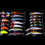 Mi&scaron;rių modelių žvejybos masalų rinkinys Lifelike Minnow Lure Crank Baits Tackle Treble Hooks Kit 5/20/56PCS 20 PCS