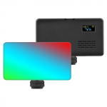 Ki&scaron;eninė RGB vaizdo LED ap&scaron;vietimo lempa 2500K9000K reguliuojamo ry&scaron;kumo 20 ap&scaron;vietimo efektų su įmontuota baterija juoda