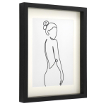 Les Tr&eacute;sors De Lily [A3703] - Cadre d&eacute;co bois 'Arty' noir blanc - 25x20 cm (silhouette femme) juoda