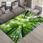 Natūralus peizažas 3D kilimas svetainei Green Forest krioklys kra&scaron;tovaizdžio kilimėlis miegamojo Neslystantis kilimas vonios kambaryje didelis 100x150cm 1pcs