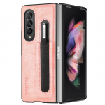 Ra&scaron;iklio laikiklio dėklas, skirtas Samsung Galaxy Z Fold 3 5g Pu + PC dangtelis, odinis ra&scaron;iklio lizdas, atsparus smūgiams prabangūs dėklai, skirti Fold3 F9260 mados logotipui juoda