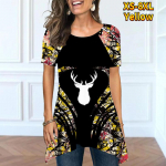 Moteri&scaron;ki retro ra&scaron;tai po atviru apvaliu kaklu trumpomis rankovėmis mar&scaron;kinėliai Vasariniai laisvi vir&scaron;utiniai pasimatymai verslo trumpomis rankovėmis XS-8XL 2XL
