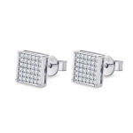Moissanite Diamond Neįprasti kvadratiniai Halo auskarai moterims Sertifikuoti 925 sterlingų sidabro madingi puikūs jubiliejaus papuo&scaron;alai balta