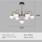 Paprastas ir modernus sietynas, kūrybingas ir individualizuotas pagrindinis &scaron;viestuvas vestibiulio miegamojo dizaineriui, sferiniai restorano &scaron;viestuvai 7 headlights