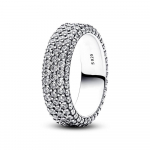 Originalus S925 sidabro karūnos žiedas moterims, putojantis cirkonio oksidas, sukraunamas žiedas Madinga puiki papuo&scaron;alų dovana porai 7(54)