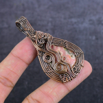 Rhodochrosite Gemstone Handmade Copper Wire Wrap Jewelry Pendant 2.68 s6m92