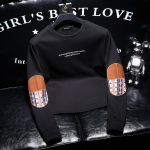 Korėjieti&scaron;ka mada Rudens nauji vyri&scaron;ki O formos i&scaron;kirptės marginti kontrastingų spalvų HighStreet tendencija universalūs kasdieniai ilgomis rankovėmis džemperiai vir&scaron;ūnės S