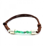 Pierres et Min&eacute;raux. Bracelet Emeraude brut. Couleur marron.