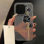 Mobiliųjų telefonų dėklai, skirti iPhone 11 13 15 Pro Max 12 14 Pro Max Case iPhone 16 15 Plus 13 Pro 12 Matinio tekstūros dažytos animacinės gėlės iPhone 11 balta