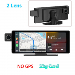 3 objektyvai 10.26 Didelės rai&scaron;kos belaidė Carplay automobilio navigacijos GPS 3 įra&scaron;ymo vairavimo įra&scaron;ymo priemonė 【2 Lens】No GPS 32g Card