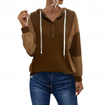 Moteri&scaron;ki vienspalviai mar&scaron;kiniai su gobtuvu, užsegami sagomis, ilgomis rankovėmis XL kava