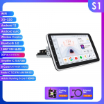 Automobilinis multimedijos grotuvas Hizpo pasukamas 1 DIN Android 13 automobilinis radijas GPS navigacijos grotuvas S1 8Core 3G 32G