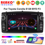Automobilinis vaizdo grotuvas Toyota Corolla E120 BYD F3 2000-2006 GPS navigacija Integruotas DSP Carplay Automagnetola Android pagrindinis įrenginys 4core-2+64g