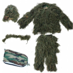Auk&scaron;tos kokybės 3D medžioklės &bdquo;Ghillie&ldquo; kostiumas, snaiperis, taktinis karinis kamufliažinis drabužis, armijos &scaron;audymo džiunglių drabužiai. 140cm