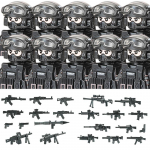 Miesto policija Kinija Specialiosios pajėgos Konstruktoriai &Scaron;turmo karys SWAT Figūrėlės Apsauga nuo dujų kaukė Kariniai ginklai Kaladėlės Žaislai Vaikams