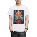 Fineplus Godzilla Biollante personažo spauda trumpomis rankovėmis vs. Mar&scaron;kinėliai balta