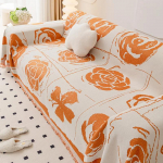 &Scaron;eniliniai kutai Sofa užvalkalas Apsauga nuo dulkių Neslystantis Gėlių žakardas Sofa rank&scaron;luostis Patogus sėdynės pagalvėlė Daugiafunkcis užvalkalas Antklodė 180x130cm1pcs