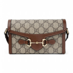 Gucci Horsebit 1955 Logotipo Drobės ir Odos Mini Pečių Krep&scaron;ys Unisex Pečių Krep&scaron;ys Ruda Ebono 699296-92TCG-8563 Basic Set (Bag+Dust Bag)