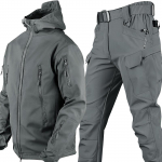 Lauko &scaron;iltas komplektas Special Forces Camouflage pliu&scaron;inis sustorėjęs paltas rudeniui ir žiemai mink&scaron;tas didelis įkraunamas paltas XXL
