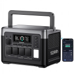 OUKITEL P1000E PLUS Ne&scaron;iojama elektrinė stotelė 1024Wh LiFePO4, Saulės generatorius su 4x1800W AC i&scaron;ėjimais, 1400W UPS funkcija, Valdymas programėle stovyklavimui juoda