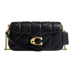 Coach Tabby 19 Dygsniuotas Detalus Grandinėlė Auksinė Armatūra Odinė Pečių Rankinė Maža Moteri&scaron;ka petinė rankinė Juoda CBH23-B4BK Basic Set (Bag+Dust Bag)