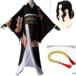 Demonų žudikas: Kimetsu no Yaiba - Muzan Kibutsuji Cosplay Kostiumas (Moteris) - Pilnas komplektas (Kostiumas + Galvos apdangalas + Perukas) 0076 S