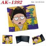 Rick and Morty Piniginė PU Oda Spaudė Dvigubo lankstymo Anime Kortelių laikiklis Ne&scaron;iojama trumpa piniginė 10&times;12&times;2cm