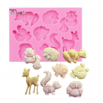 Pelėda Voverė Elnias Silikono torto formavimas Fondant Candy Chocolate DIY kepimo įrankis rožinė